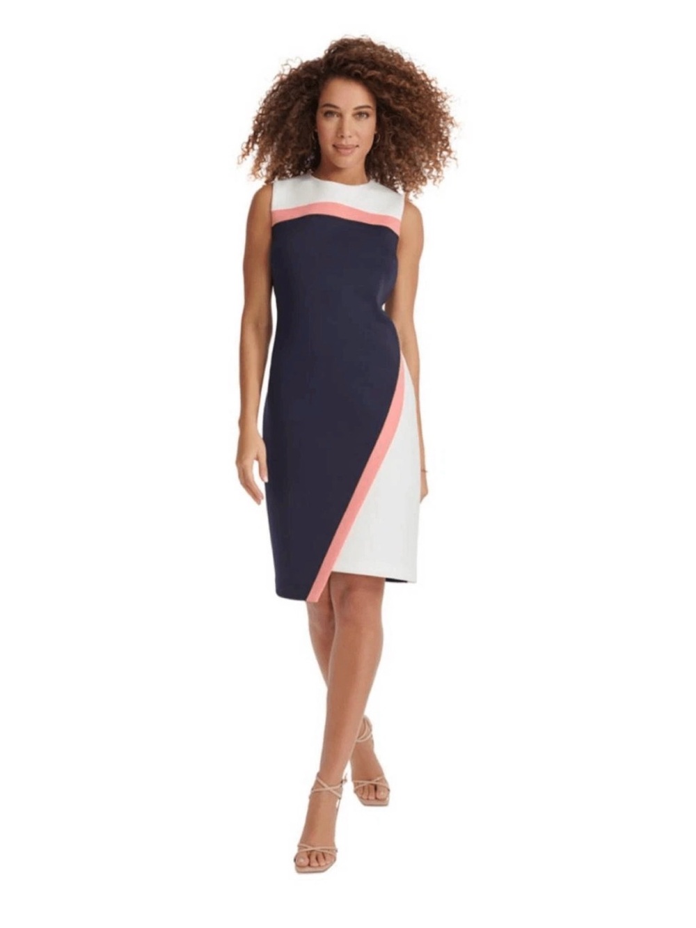 TOMMY HILFIGER Dress Womens 4 Scuba Sheath Colorblock Classic NWT